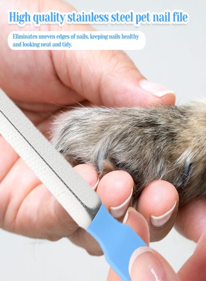 Qulkws Small Dog Nail File Set, 3Pcs Professional Nail Grooming Tool, Metal Emery Boards, Pet Filer for Small Dog, Cat and Kitten, Smoothing Rough Edges of Pet’s Nails, Remove Burs（5.5inch, Blue） - Image 4